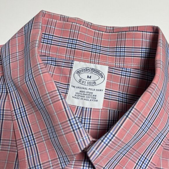 Brooks Brothers 1818 Men's XL Coral Pink Plaid Long Sleeve Button Down Shirt - Picture 7 of 8